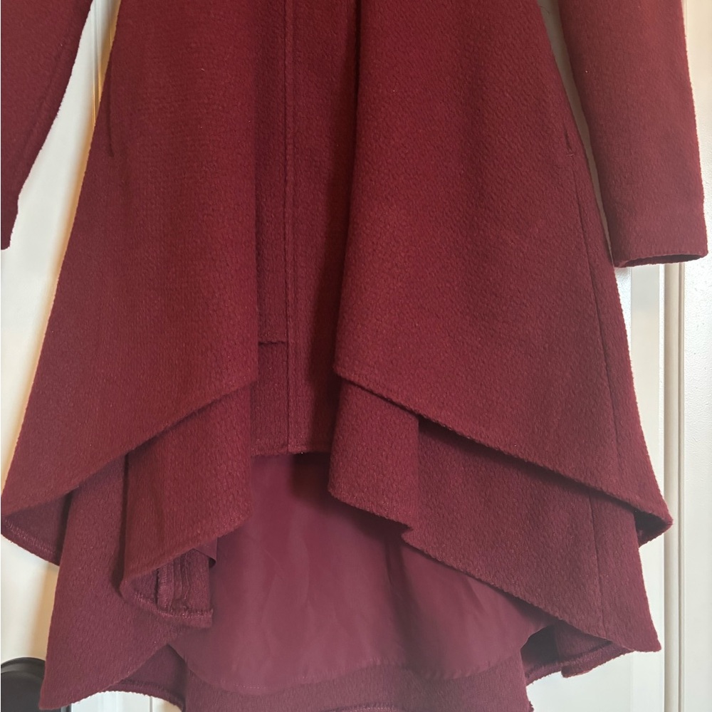 HOT TOPIC  Burgundy Asymmetrical Coat with Corset Back. Gothic Feel. Size XS - Picture 4 of 5
